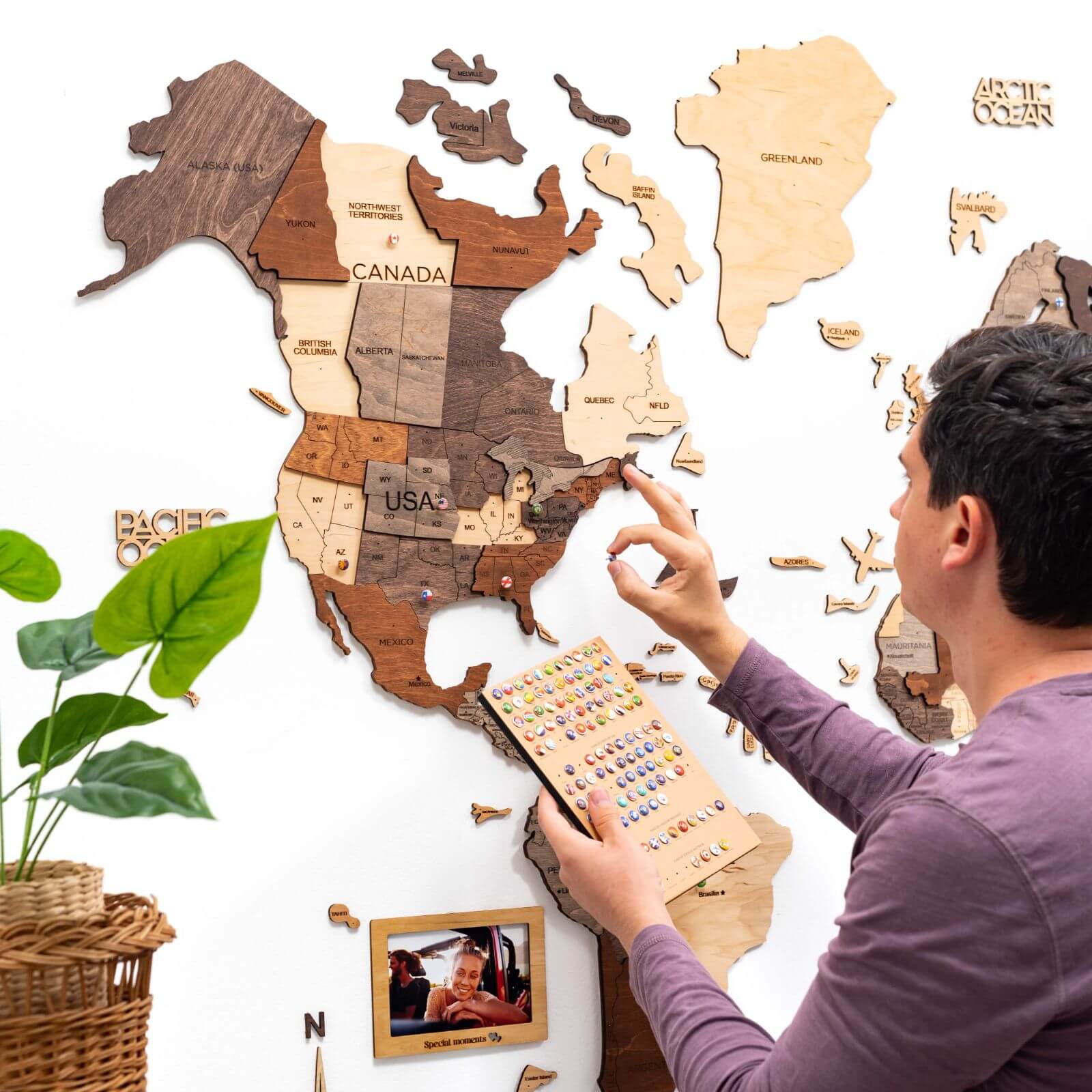 enjoy wooden map