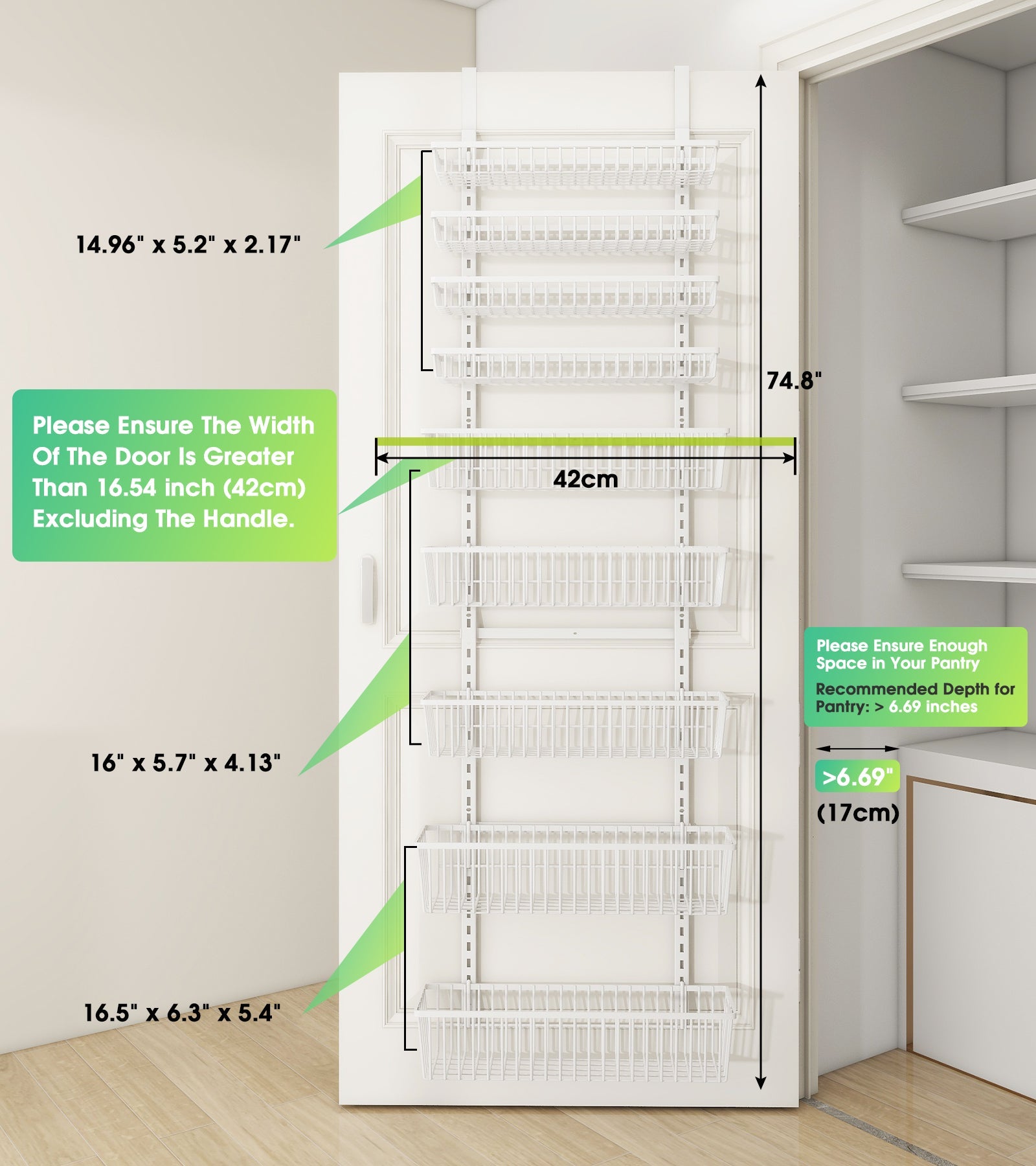 Mefirt over the door pantry organizer